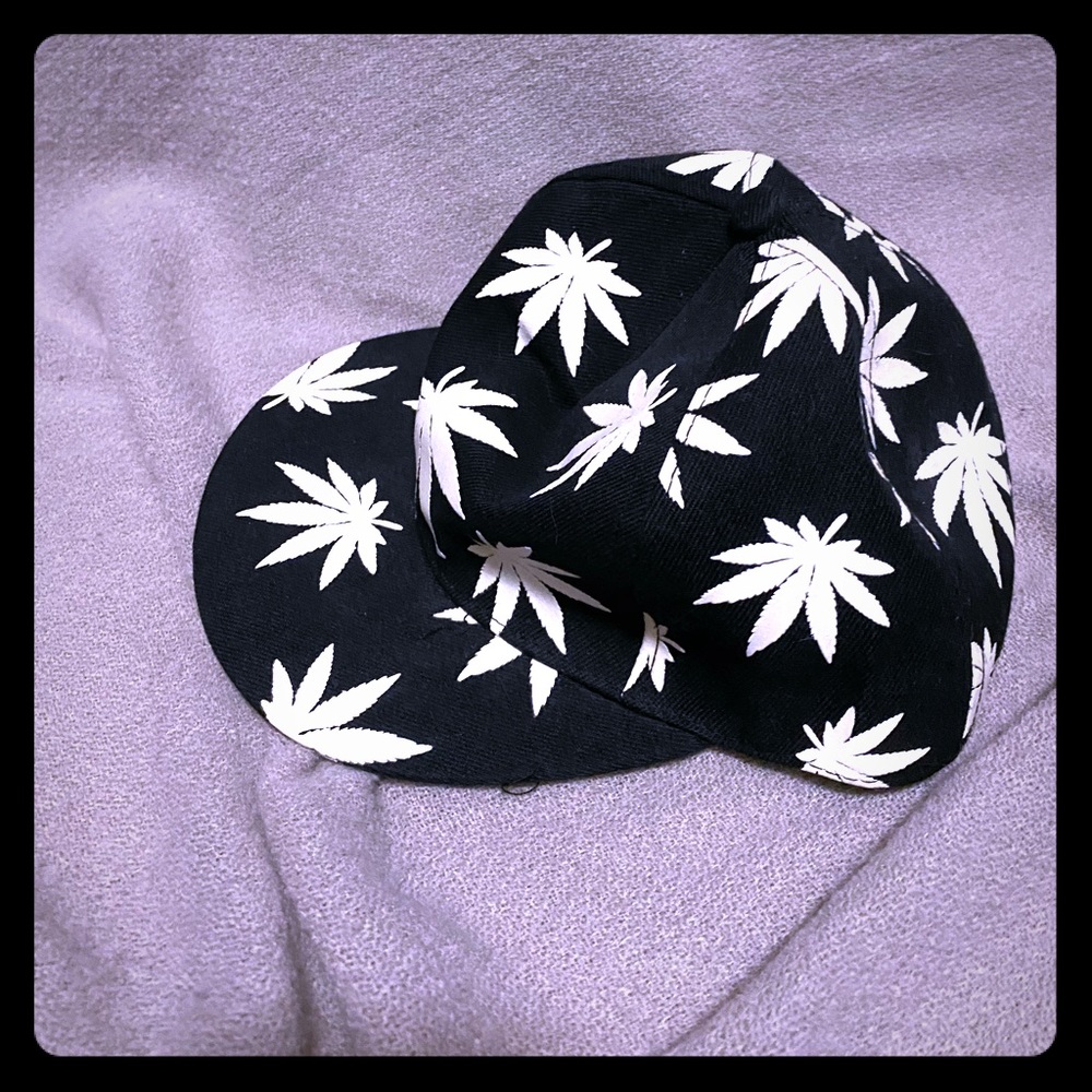 Glow in the dark pot leaf hat
